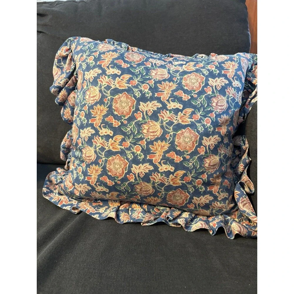 Ralph Lauren vintage USA down filled throw pillow floral shabby chic cottagecore